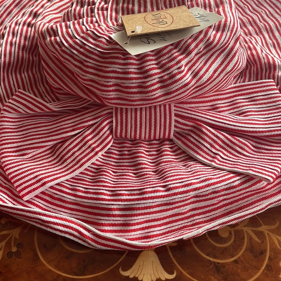 Lot of two SUN HATS reversible & adjustable striped polka dot wired DELUX floppy - Picture 6 of 8